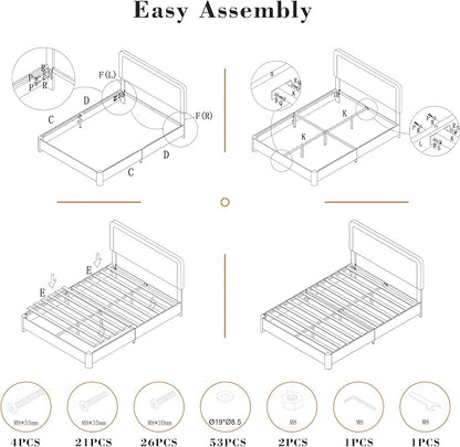 Vipbear King Bed Frame, Velvet Fabric Upholstered Platform Bed with Button Tufted Headboard, Strong Wooden Slats Support, Noise Free, Easy Assembly, Adjustable Headboard, No Box Spring Needed, Black | Plush velvet
