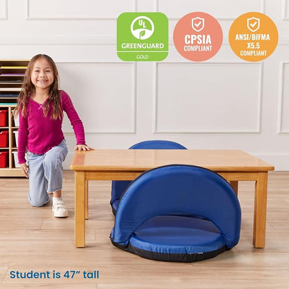 ECR4Kids 36in x 24in Rectangular Hardwood Table with 14in Legs, Kids Furniture, Honey