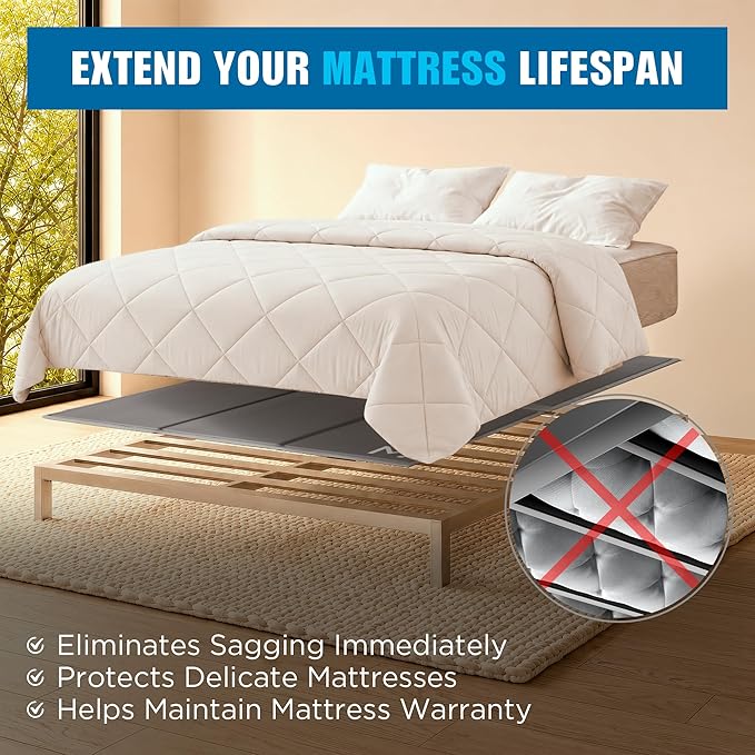 Meliusly Heavy Duty Bunkie Board California King (72x84) - Non-Slip Breathable Bed Support Board for Slatted Bed Frame, Anti-Sag Under Bed Support, Noise Minimizing Moisture Resistant