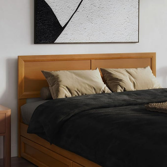 AFI, Sophia Adjustable Modern Queen Wood Headboard, Light Toffee