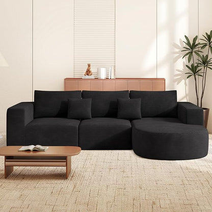 Boneless Couches for Living Room,Cloud Sectional Couch with L-Shape Chaise,Modern Modular Sofa with Deep Seat Upholstered Comfy Couches for Bedroom,No Assembly Required,1PCS
