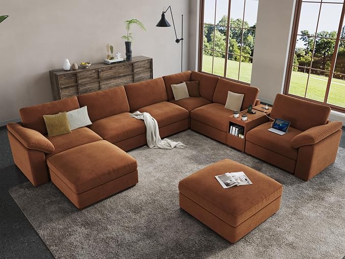 EASE MOOSE Modular Sectional Sofa,Oversized L Shape Deep Seat Modular Sofa