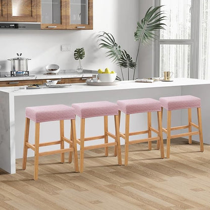 YISUN Stool Covers Rectangle - 4 Pack Stretch Waterproof Saddle Seat Cover Counter Bar Stools Bar Chairs Covers Kitchen Island Chairs Cushion Protector