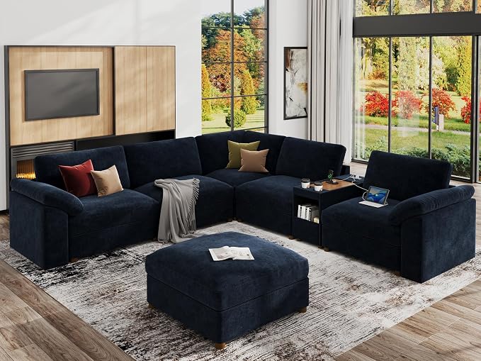 EASE MOOSE Oversized Sectional Sofa, L Shape Modular Deep Seat Couch