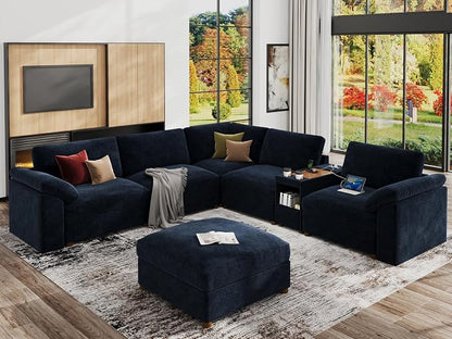 EASE MOOSE Oversized Sectional Sofa, L Shape Modular Deep Seat Couch