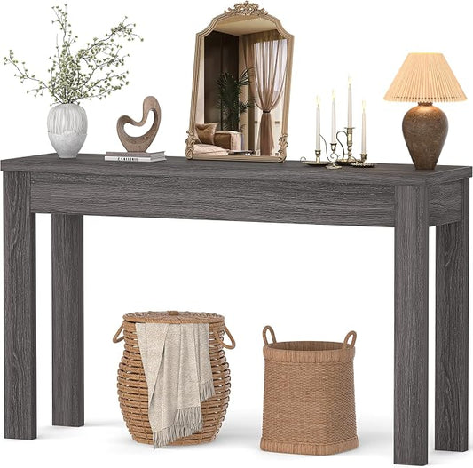 Armocity Console Table, 47" Farmhouse Wood Entryway Table, Sofa Tables Narrow Long Behind Couch, Entry Table for Entrance, Hallway, Living Room, Gray Walnut