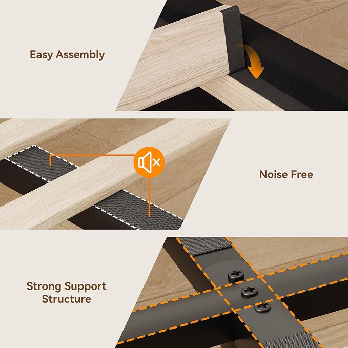 Queen Size Bed Frame with Headboard, Luxury Velvet Fabric Upholstered Bed frame with Button Tufted Design, Strong Wooden Slats Support - Low & Sturdy, Noise-Free, No Box Spring, Easy Assembly, Black | Plush velvet