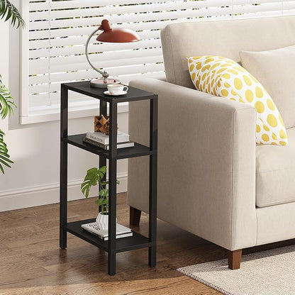 TUTOTAK Small Side Table, Narrow End Table, Skinny Sofa Table, Slim Nightstand, Couch Table, Living Room, Bed Room, Black TB01BK077