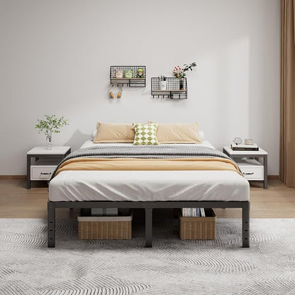 LUMUNANCE Metal Bed Frame California King Size - 14 Inch Heavy-Duty Cal King Platform Bed Frame No Box Spring Needed, Easy Assembly, Noise-Free, Sturdy Mattress Foundation, Underbed Storage Space