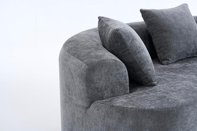 67" Cloud Curved Loveseat Sofa, Deep Seat Boneless Love Seat Couches with 3 Throw Pillows, Modern Chenille 2 Seater Compressed Floor Loveseat Sofa for Living Room Small Spaces, No Assembly | Breathable material