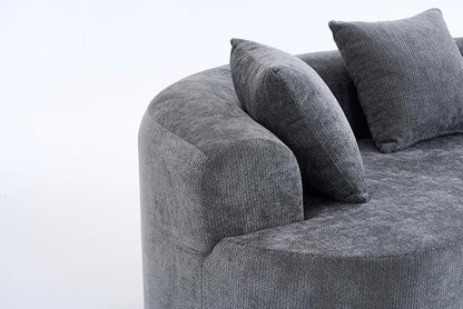 67" Cloud Curved Loveseat Sofa, Deep Seat Boneless Love Seat Couches with 3 Throw Pillows, Modern Chenille 2 Seater Compressed Floor Loveseat Sofa for Living Room Small Spaces, No Assembly | Breathable material
