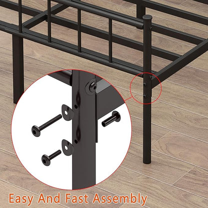 DIIYIV Twin Metal Bed Frame,Steel Slat Support,Noise Free,Easy Assembly | Twin Size Bed,Mattress Foundation,Underbed Storage,No Box Spring Needed
