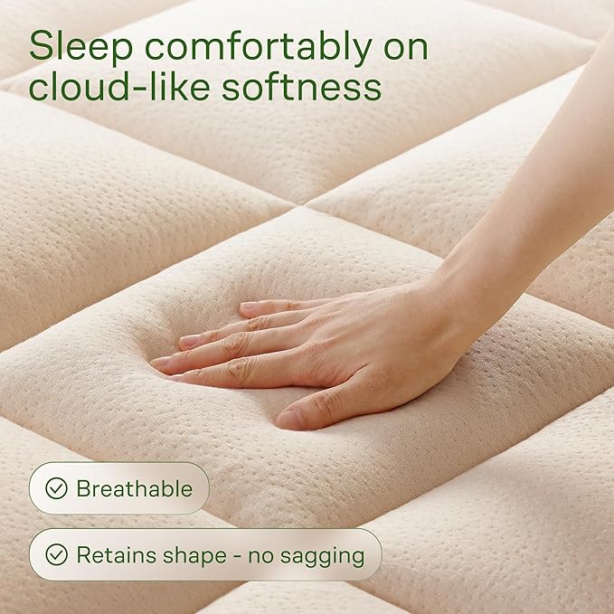 Niagara Sleep Solution Ultra Soft King Size Mattress Topper - Rayon Derived from Bamboo Pillow Top Mattress Pad for Back Pain Relief - Naturally Cooling for Hot Sleepers, Beige