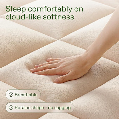 Niagara Sleep Solution Ultra Soft King Size Mattress Topper - Rayon Derived from Bamboo Pillow Top Mattress Pad for Back Pain Relief - Naturally Cooling for Hot Sleepers, Beige