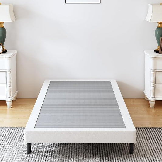 Vaciwe Box Springs Twin 4 Inch, 1500lbs Heavy Duty Metal Frame Mattress Foundation, Non-Slip/No Noise/Easy Assembly/Easy Clean Cover