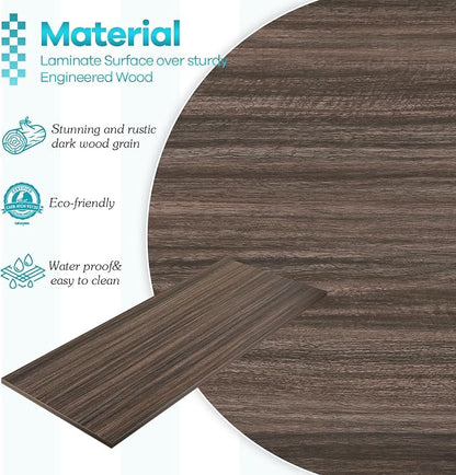 Kaboon 60x28 inches Tabletop, Solid One-Piece Desktop for Sit Stand Desk, Double Desks, L Desk DIY,Wood Countertop Home or Commercial Use,1 inch Thick, Eucalyptus/Rustic Wood, 27.56" D x 59.1" W
