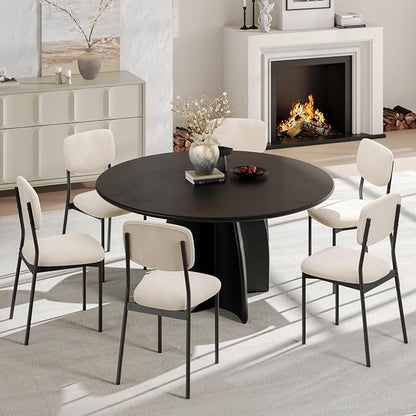 Einhomn Upholstered Dining Chairs Set, Modern Stackable Dining Room Chairs with Soft Velvet Backrest, Kitchen Chairs with Sturdy Metal Legs for Living Room, Restaurant, Set of 2,Cream Beige