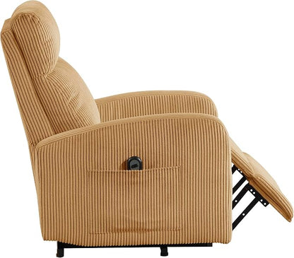 Lexicon Power Lift Recliner Chair for Elderly with Remote Control, Gentle Lift Motion, Side Pocket Armrest, Corduroy Upholstered Electric Recliner for Living Room/Bedroom, Easy Assembly, Yellow
