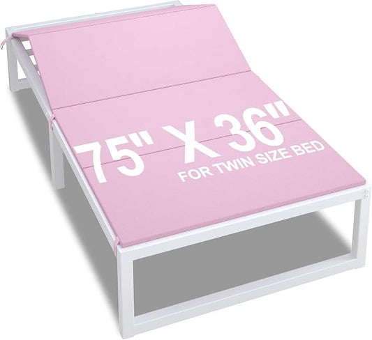 Lutown-Teen Bunkie Board Twin Under Mattress High-Density Polymer Twin Size Bunkie Board Anti-Sag, Breathable, Moisture Resistant, Noise Minimizing, Pink