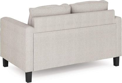 Furinno Bayonne Modern Upholstered Loveseat/Sofa Couch for Living Room, Fog