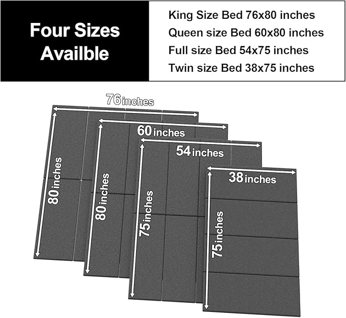 Imperius Folding Spring Box,Breathable, Noise Minimizing,Large Double Bed 10mm Bunkie Board, Twin Size 38x75''
