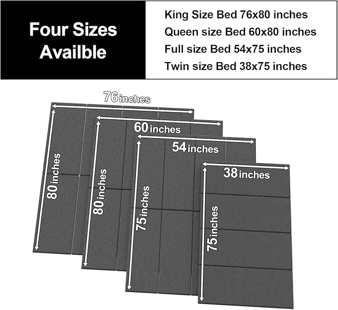 Imperius Breathable, Noise Minimizing, Moisture Resistant Bunkieboards,Low Profile Bed Support,Large Double Bed 10mm Bunkie Board, Folding Spring Box, Light and Thin,King Size 76x80''