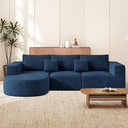 Boneless Couches for Living Room,Cloud Sectional Couch with L-Shape Chaise,Modern Modular Sofa with Deep Seat Upholstered Comfy Couches for Bedroom,No Assembly Required,1PCS
