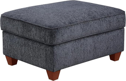 Ball & Cast 116" L-Shaped Sectional Couch with Movable Ottoman & 6 Throw Pillow,7 Seat Chenille Upholstered Sectional Sofa W/Wide Armrest,DIY Combination,Comfy Sectionals Set for Living Room,Dark Gray