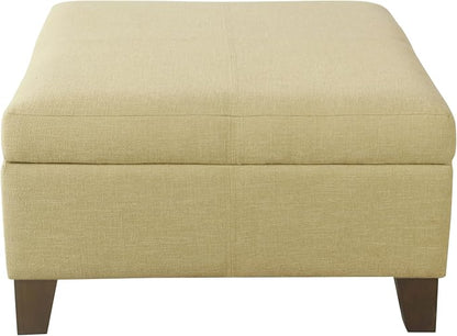 HomePop 28" Woven Square Storage Ottoman - Tan