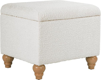 HomePop 22" Medium Rectangular Storage Ottoman - Cream Boucle