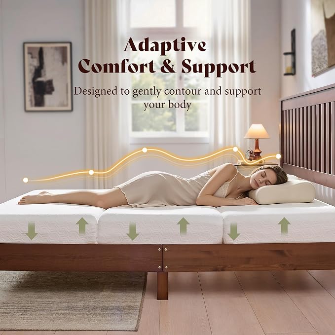 AMERLIFE 6-Inch Twin Tri-Fold Cooling Gel Memory Foam Mattress, Foldable Guest Bed with Washable Cover, Space-Saving Mattress for Murphy Bed, Home Use, White