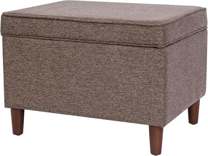 HomePop 24" Dinah Collection Storage Ottoman - Chocolate Brown
