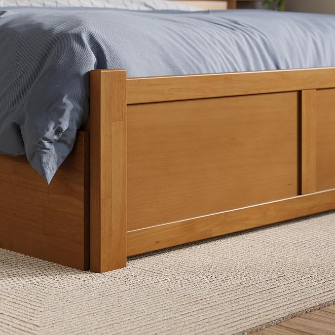 AFI, Concord Twin XL Platform Bed with Footboard & Storage Drawers, Light Toffee