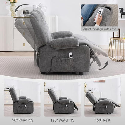 52Inch Reclining Loveseat Sofa,Power Loveseat Recliner,Electric Love seat Recliner Sofa for Bedroom,Living Room with Charging Ports,Grey