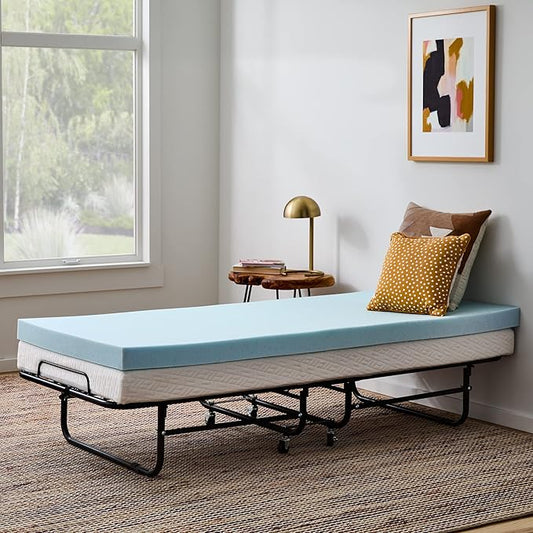 Linenspa Memory Foam Mattress Topper, Small Twin Size - 3 Inch Gel Infused Memory Foam - Plush Feel - Cooling and Pressure Relieving - CertiPUR Certified