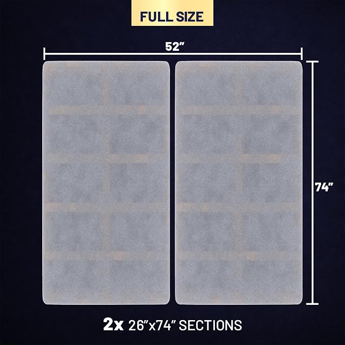 1.5" Split Wood Bunkie Board Full Size Bed, Under Mattress Support, Fully Assembled, Fabric Ventilation Cover-Replaces Wooden Slats or Box Spring for Bed Frames
