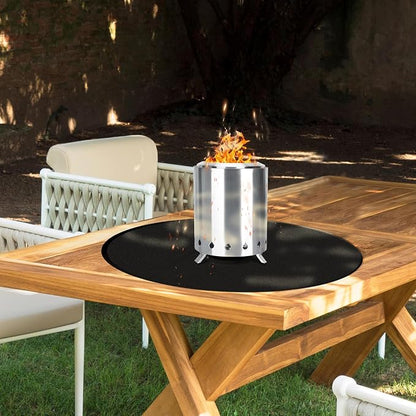 20" Tabletop Fire Pit Mat for Solo Stove Mesa XL, Easy Clean Small BBQ Mat for Outdoor BBQ， Reusable Waterproof Pad， Three-Layer Fireproof and Heat-Resistant Barbecue Mat for Tabletop Fire Pit