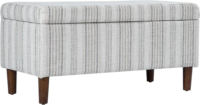 HomePop Malmo 36" Storage Bench - Gray Striped Pattern