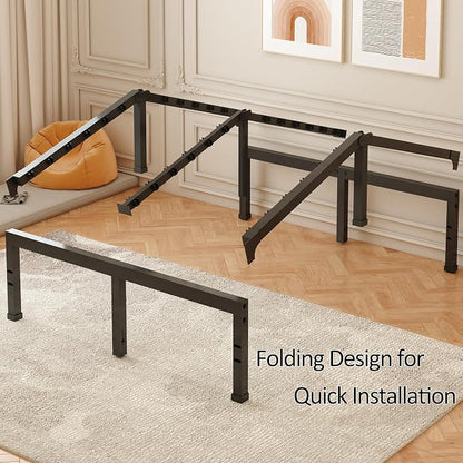FUIOBYVV Twin Bed Frames,18 Inch Heavy Duty Metal Platform Bed Frame Twin Size Support Up to 3500 lbs,No Box Spring Needed,No Shaking,Steel Slat Support,Noise Free,Easy Assembly