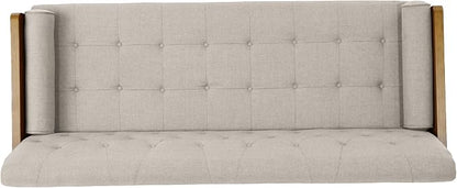 Christopher Knight Home Aidan Mid Century Modern Tufted Fabric Sofa, Beige