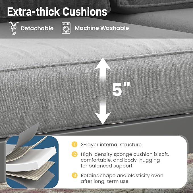 Wisteria Lane Metal Patio Furniture Sofa, All-Weather Outdoor Armchairs Set of 2 with Upgraded Cushions, Weather-Resistant Heavy Duty Modern Outdoor Chairs for Garden, Balcony, Backyard, Dark Grey