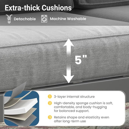 Wisteria Lane Metal Patio Furniture Sofa, All-Weather Outdoor Couch with Upgraded Cushions, Weather-Resistant Heavy Duty Modern Outdoor 2 Seats Sofa for Garden, Balcony, Deck, Backyard, Dark Grey