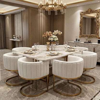 Hyfirm Beige and Gold Barrel Dining Chairs Set of 2, Modern Velvet Upholstered Accent Chairs with Curved Back for Kitchen Island, Luxury Comfort Seating Cantilever Metal Frame