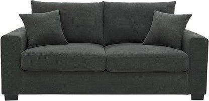 Ball & Cast 69" Loveseat Sofa, Modern Love Seat Couches for Living Room,Upholstered 2 Seater Small Couch with Throw Pillows for Bedroom,Apartment,Office,Easy Assembly,Dark Grey