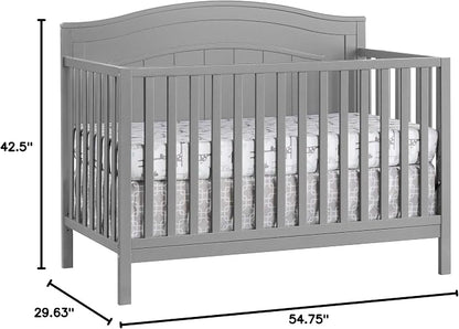 Oxford Baby North Bay 4-in-1 Convertible Baby Crib, Dove Gray, GreenGuard Gold Certified