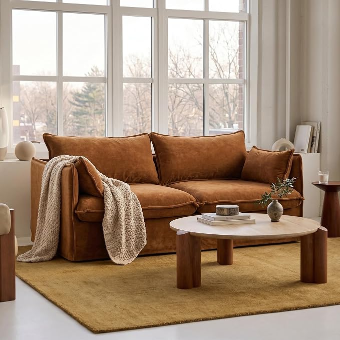 Cloud Loveseat Sofa, Oversized Deep Seat, Luxe Chenille | Fully Removable Washable Covers, Memory Foam Seat Cushions, Premium Fabric
