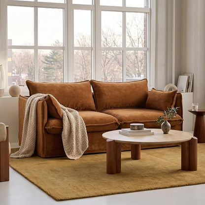 Cloud Loveseat Sofa, Oversized Deep Seat, Luxe Chenille | Fully Removable Washable Covers, Memory Foam Seat Cushions, Premium Fabric
