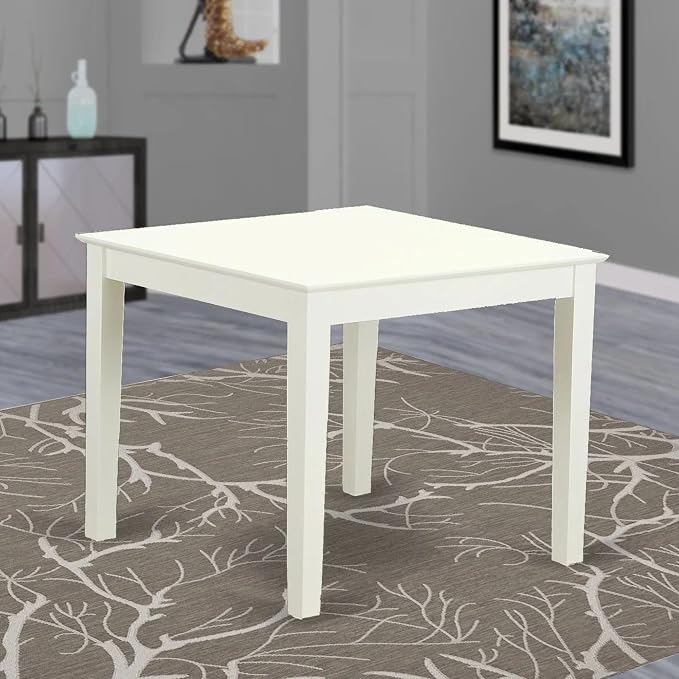 East West Furniture OXT-LWH-T Oxford Square Dining Room Table for Small Spaces, 36x36 Inch, Linen White