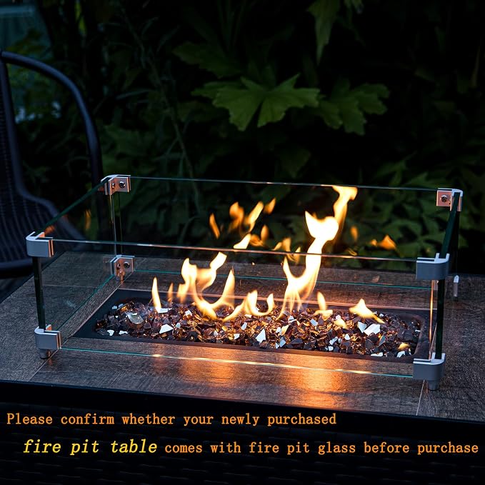 GASPRO 20 lbs Fire Glass for Propane Fire Pit, 1/2-Inch Reflective Fireplace Glass Rocks for Fire Pit Table, Copper