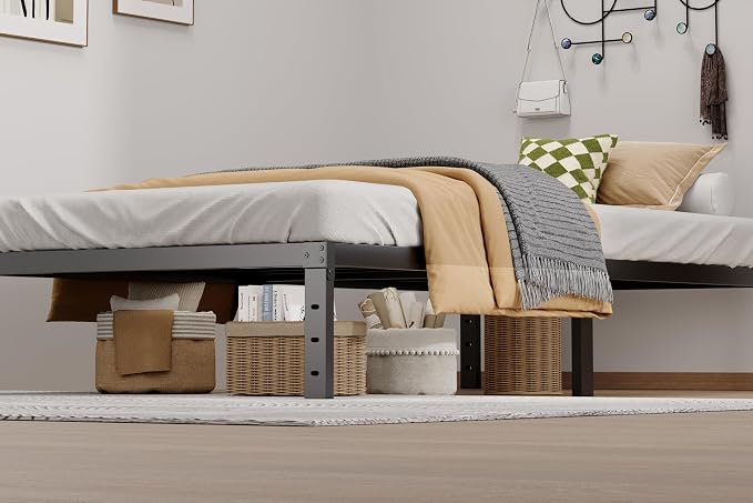LUMUNANCE Metal Bed Frame Twin Size - 12 Inch Heavy-Duty Twin Platform Bed Frame No Box Spring Needed, Easy Assembly, Noise-Free, Sturdy Mattress Foundation, Underbed Storage Space